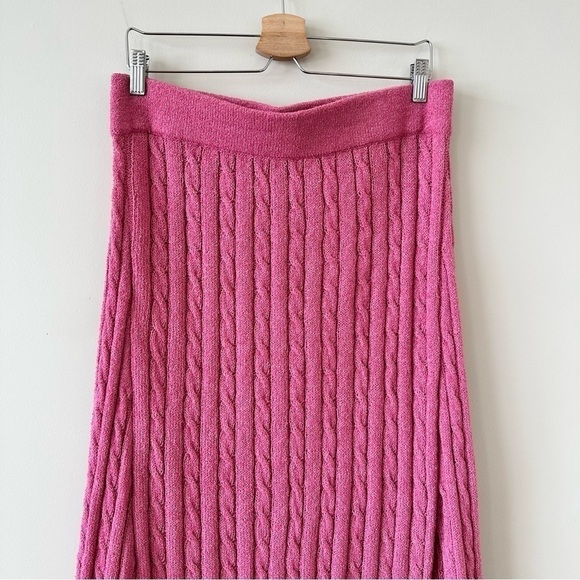 Anthropologie-Angeline Sweater Midi Skirt in Pink (Large) - Picture 6 of 11